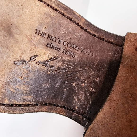 Frye Phillip Harness Tan Leather Full Zip Tall Riding Boot Size 8 - Picture 8 of 14